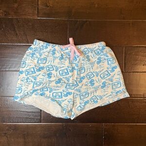 Walt Disney World Women’s Blue and White Pajama Shorts